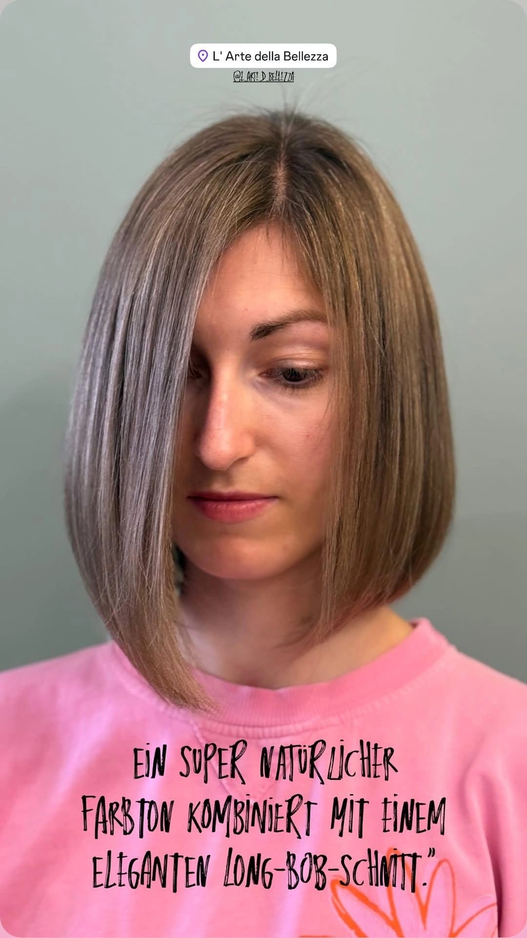 Long-Bob in natürlichem Farbton bei L'Arte della Bellezza